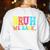Bruh We Back Teacher First Day Of School Back To School Women's Sweatshirt Back Print White Bruh We Back Teacher First Day Of School Back To School Women's Sweatshirt Back Print White