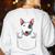 Bull Terrier Pocket Bull Terrier Peeking Out Pocket Women's Sweatshirt Back Print White