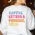 Capital Letters And Periods Bruh Teacher Bruh Teache Women's Sweatshirt Back Print White