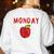 Caterpillar Friday Fruit Kindergarten Teacher Men Women Kids Women's Sweatshirt Back Print White Caterpillar Friday Fruit Kindergarten Teacher Men Women Kids Women's Sweatshirt Back Print White
