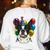 Celebration Event Birthday Party Boston Terrier Women's Sweatshirt Back Print White