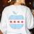 Chicago Flag Teacher School Cute Women's Sweatshirt Back Print White