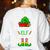 Christmas Kindergarten Elf Squad Teacher Student Women's Sweatshirt Back Print White Christmas Kindergarten Elf Squad Teacher Student Women's Sweatshirt Back Print White