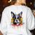 Colorful Boston Terrier Dog For Men Women Kids Women's Sweatshirt Back Print White