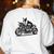 Cool Boston Terrier Riding a Motorcycle Biker Dog Lover For Men Women Kids Women's Sweatshirt Back Print White