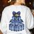 Coquette Bow Book Tree Merry Christmas Xmas Teacher Holiday Women's Sweatshirt Back Print White