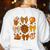 Coquette Teach Teacher Bows Thanksgiving Turkey Fall Autumn Women's Sweatshirt Back Print White