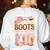 Cowboy Teacher These Boots Are Made-For Teaching School Women's Sweatshirt Back Print White Cowboy Teacher These Boots Are Made-For Teaching School Women's Sweatshirt Back Print White