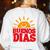 Cute Bilingual Spanish Teacher Buenos Dias Sunshine Women's Sweatshirt Back Print White Cute Bilingual Spanish Teacher Buenos Dias Sunshine Women's Sweatshirt Back Print White