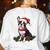 Cute Boston Terrier Dog Christmas Merry X-Mas Graphic Women's Sweatshirt Back Print White
