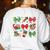 Cute Coquette Pencil Bow Christmas School Teacher Student Women's Sweatshirt Back Print White Cute Coquette Pencil Bow Christmas School Teacher Student Women's Sweatshirt Back Print White