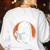 Cute Ghost Book Reading Books Lover Retro Halloween Teacher Women's Sweatshirt Back Print White