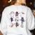 Cute Ghost Cat Playing Musical Halloween Music Teacher Women's Sweatshirt Back Print White Cute Ghost Cat Playing Musical Halloween Music Teacher Women's Sweatshirt Back Print White