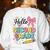 Cute Hello Second Grade Back To School Coquette Teacher Girl Women's Sweatshirt Back Print White