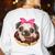 Cute Pug Shirt Donut Girls Dog Women's Sweatshirt Back Print White