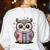 Cute Reading Owl Book Lover Teacher Librarian Bookworm Women's Sweatshirt Back Print White Cute Reading Owl Book Lover Teacher Librarian Bookworm Women's Sweatshirt Back Print White