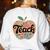 Cute Teacher With Apple Retro Teacher Kids Back To School Women's Sweatshirt Back Print White Cute Teacher With Apple Retro Teacher Kids Back To School Women's Sweatshirt Back Print White