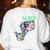 Dino Para Professional Teacher Collection T-Rex Dinosaur Paraeducator Assistant Teacher Women's Sweatshirt Back Print White