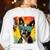Dog Boston Terrier Hawaiian Women's Sweatshirt Back Print White