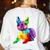 Dog Lover Boston Terrier Dog Colorful Boston Terrier Men Women Kids Women's Sweatshirt Back Print White