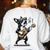 Dog Playing Guitar Singing Boston Terrier For Men Women Girls Kids Women's Sweatshirt Back Print White
