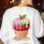 Dripping Apple Ice Cream Cone Cute Teacher Appreciation Women's Sweatshirt Back Print White Dripping Apple Ice Cream Cone Cute Teacher Appreciation Women's Sweatshirt Back Print White