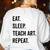 Eat Sleep Teach Art Repeat Teaching Art Teacher Women's Sweatshirt Back Print White Eat Sleep Teach Art Repeat Teaching Art Teacher Women's Sweatshirt Back Print White