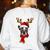 Family Matching Reindeer Xmas Boston Terrier Christmas Women's Sweatshirt Back Print White