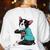 Father's Day Gift Dog Dad Boston Terrier i Love Dad Tattoo Women's Sweatshirt Back Print White