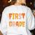 First Grade Dream Retro Team Fall Halloween Spooky Teachers Women's Sweatshirt Back Print White First Grade Dream Retro Team Fall Halloween Spooky Teachers Women's Sweatshirt Back Print White