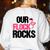 Our Flock Rocks Flamingo Mother's Day Teacher Women's Sweatshirt Back Print White Our Flock Rocks Flamingo Mother's Day Teacher Women's Sweatshirt Back Print White