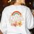 Future Teacher Kids Youth Girls Rainbow Pre-k Kindergarten Women's Sweatshirt Back Print White