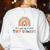 Good Day To Teach Tiny Humans Rainbow Teacher Women's Sweatshirt Back Print White Good Day To Teach Tiny Humans Rainbow Teacher Women's Sweatshirt Back Print White