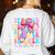 Groovy Teacher Cute Coquette Bow Flower Retro Back To School Women's Sweatshirt Back Print White Groovy Teacher Cute Coquette Bow Flower Retro Back To School Women's Sweatshirt Back Print White