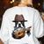 Guitar Shirt Boston Terrier Dog Playing Acoustic Guitar Women's Sweatshirt Back Print White