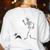 Halloween Boston Terrier And Skeleton Women's Sweatshirt Back Print White
