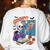 Halloween Skeleton Geography Teacher Pumpkin Bats Classroom Women's Sweatshirt Back Print White