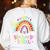Happy 50th Days Of School Rainbow Teacher 50 Days Smarter Women's Sweatshirt Back Print White