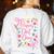 Happy Dot Day Bow Coquette For Teacher Girls Women's Sweatshirt Back Print White