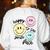 Happy To See Your Face Smile Face Teacher Back To School Women's Sweatshirt Back Print White Happy To See Your Face Smile Face Teacher Back To School Women's Sweatshirt Back Print White