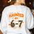 Haunted By 6-7 Halloween Math Teacher Joke Women's Sweatshirt Back Print White Haunted By 6-7 Halloween Math Teacher Joke Women's Sweatshirt Back Print White
