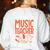 Having a Weird Music Teacher Builds Character Music Teacher Women's Sweatshirt Back Print White