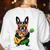 Hawaiian Boston Terrier & Pineapple Ukulele Summer Vacation Women's Sweatshirt Back Print White