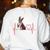 Heartbeat Boston Terrier Dog Women's Sweatshirt Back Print White