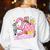 Hello 3rd Third Grade Back To School Pink Leopard Teacher Women's Sweatshirt Back Print White Hello 3rd Third Grade Back To School Pink Leopard Teacher Women's Sweatshirt Back Print White