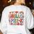 Hello Pre-K Back To School Teacher Student Fun Graphic Tee Women's Sweatshirt Back Print White Hello Pre-K Back To School Teacher Student Fun Graphic Tee Women's Sweatshirt Back Print White