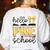 Hello Pre-K Preschool Back To School First Day Teacher Kids Women's Sweatshirt Back Print White