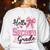 Hello Second Grade First Day Of School Coquette Teacher Girl Women's Sweatshirt Back Print White Hello Second Grade First Day Of School Coquette Teacher Girl Women's Sweatshirt Back Print White