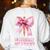 I'm Literally Just a Teacher Pencil Coquette Bow School Women's Sweatshirt Back Print White