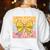 Interventionist Teacher Groovy Coquette Bow Back To School Women's Sweatshirt Back Print White